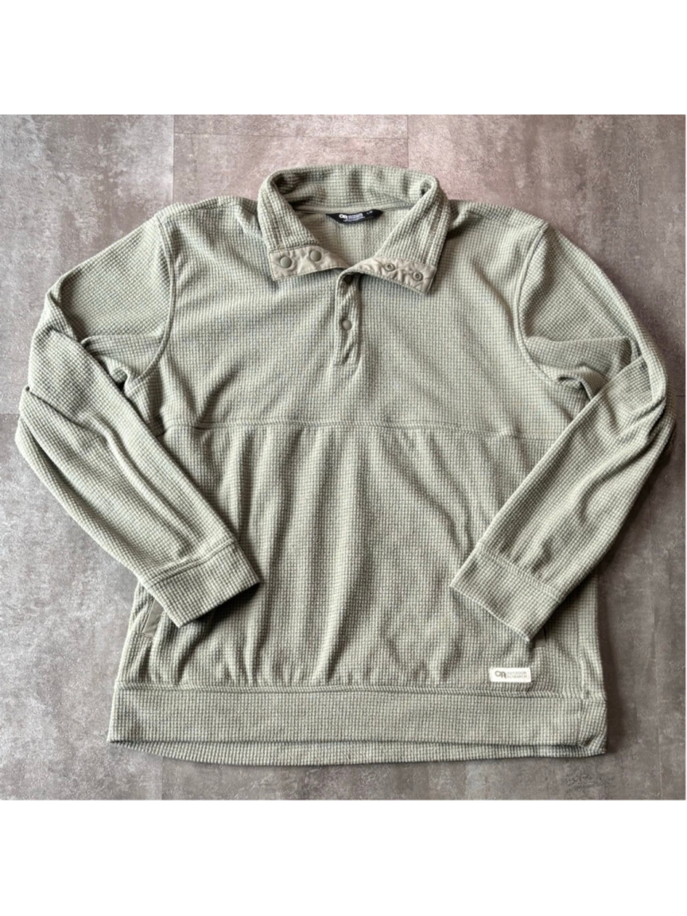 Outdoor Research Trail Mix Snap Pullover Sweater Men’s Large Greeb